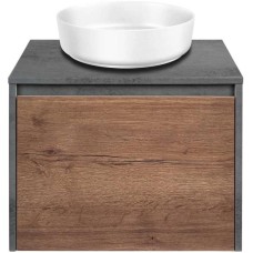 Комплект мебели дуб табачный/бетон 60 см Vincea Mesa VMC-2MS600TB + VBS-104 + VLM-2N600+