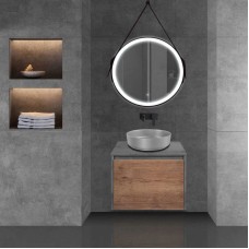 Комплект мебели дуб табачный/бетон 60 см Vincea Mesa VMC-2MS600TB + VBS-104MG + VLM-2N600+