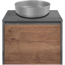 Комплект мебели дуб табачный/бетон 60 см Vincea Mesa VMC-2MS600TB + VBS-104MG + VLM-2N600+