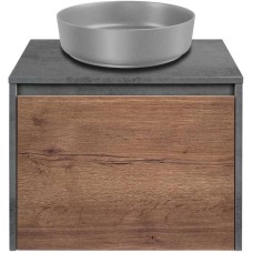 Комплект мебели дуб табачный/бетон 60 см Vincea Mesa VMC-2MS600TB + VBS-104MG + VLM-2N600+