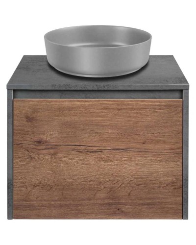 Комплект мебели дуб табачный/бетон 60 см Vincea Mesa VMC-2MS600TB + VBS-104MG + VLM-2N600+