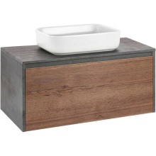 Комплект мебели дуб табачный/бетон 100 см Vincea Mesa VMC-2MS100TB + VBS-105 + VLM-2N600+