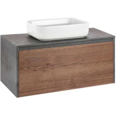 Комплект мебели дуб табачный/бетон 100 см Vincea Mesa VMC-2MS100TB + VBS-105 + VLM-2N600+