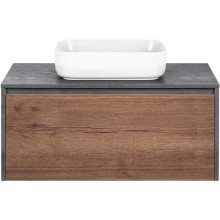 Комплект мебели дуб табачный/бетон 100 см Vincea Mesa VMC-2MS100TB + VBS-105 + VLM-2N600+