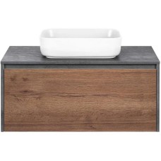 Комплект мебели дуб табачный/бетон 100 см Vincea Mesa VMC-2MS100TB + VBS-105 + VLM-2N600+