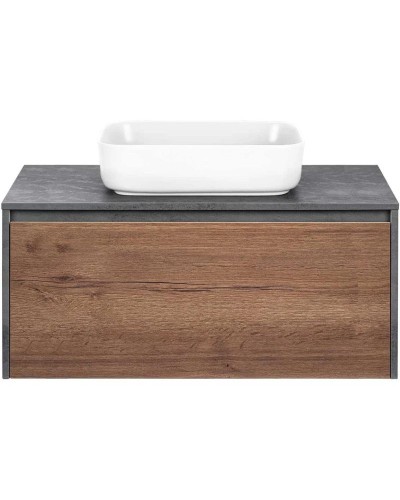 Комплект мебели дуб табачный/бетон 100 см Vincea Mesa VMC-2MS100TB + VBS-105 + VLM-2N600+