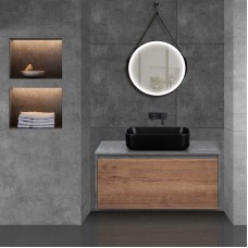 Комплект мебели дуб табачный/бетон 100 см Vincea Mesa VMC-2MS100TB + VBS-105MB + VLM-2N600+