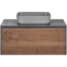 Комплект мебели дуб табачный/бетон 100 см Vincea Mesa VMC-2MS100TB + VBS-105MG + VLM-2N600+