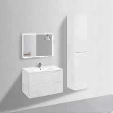 Комплект мебели белый глянец 91,5 см Vincea Mia VMC-2MC900GW + VBS-13990 + VLM-3VN800