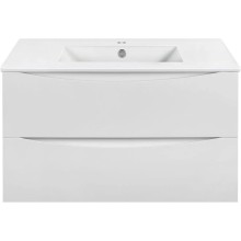 Комплект мебели белый глянец 91,5 см Vincea Mia VMC-2MC900GW + VBS-13990 + VLM-3VN800