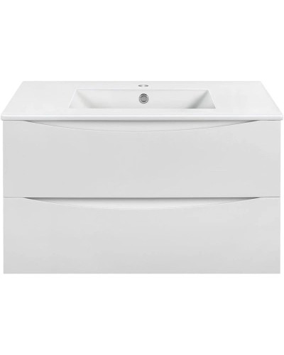 Комплект мебели белый глянец 91,5 см Vincea Mia VMC-2MC900GW + VBS-13990 + VLM-3VN800