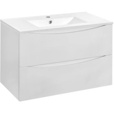 Комплект мебели белый глянец 91,5 см Vincea Mia VMC-2MC900GW + VBS-13990 + VLM-3VN800