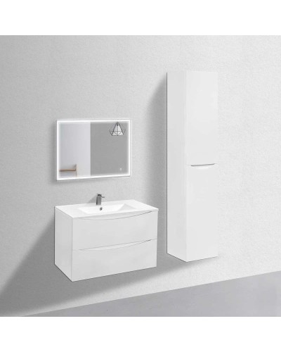 Комплект мебели белый глянец 81,5 см Vincea Mia VMC-2MC800GW + VBS-13980 + VLM-3VN800