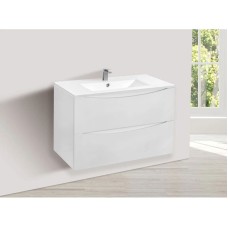 Комплект мебели белый глянец 81,5 см Vincea Mia VMC-2MC800GW + VBS-13980 + VLM-3VN800