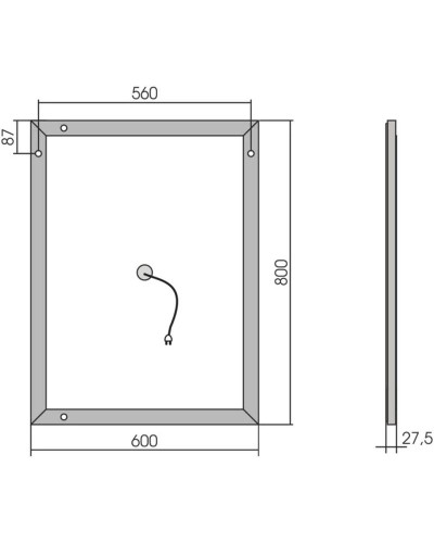 Комплект мебели темный дуб 61,5 см Vincea Mia VMC-2MC600RW + VBS-13960 + VLM-2B600