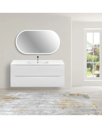 Комплект мебели белый глянец 121,5 см Vincea Mia VMC-2MC120GW + VBS-13120 + VLM-2K120