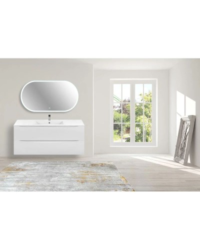 Комплект мебели белый глянец 121,5 см Vincea Mia VMC-2MC120GW + VBS-13120 + VLM-2K120