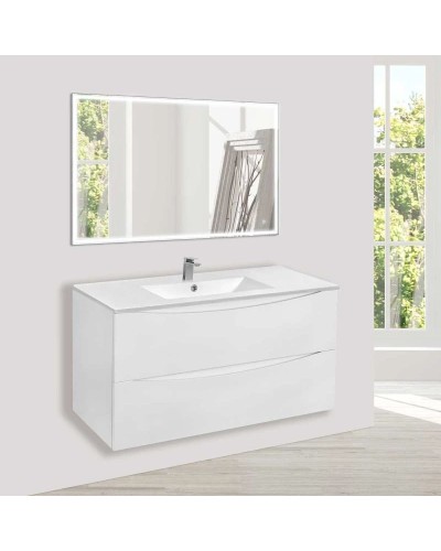 Комплект мебели белый глянец 101,5 см Vincea Mia VMC-2MC100GW + VBS-13100 + VLM-3VN100