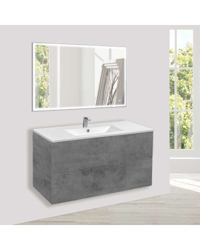 Комплект мебели бетон 101,5 см Vincea Mia VMC-2MC100BT + VBS-13100 + VLM-3VN100