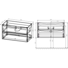 Комплект мебели дуб винтаж 90 см Vincea Mia VMC-2MA900VO + VCB-3M900B + VLM-3VN900