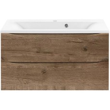 Комплект мебели дуб винтаж 90 см Vincea Mia VMC-2MA900VO + VCB-3M900W + VLM-3VN900