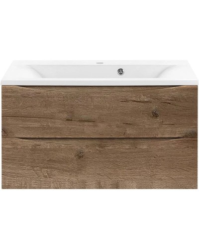 Комплект мебели дуб винтаж 90 см Vincea Mia VMC-2MA900VO + VCB-3M900W + VLM-3VN900