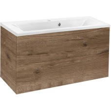 Комплект мебели дуб винтаж 90 см Vincea Mia VMC-2MA900VO + VCB-3M900W + VLM-3VN900