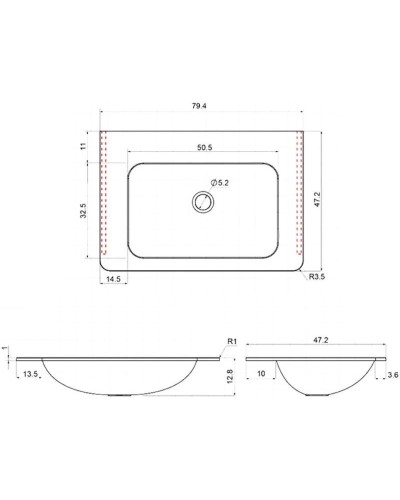 Комплект мебели бетон 79,4 см Vincea Vico VMC-2V800BT + VCB-2VP800G + VLM-2N700+