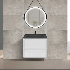 Комплект мебели белый глянец 59,4 см Vincea Vico VMC-2V600GW + VCB-2VP600B + VLM-2N600+