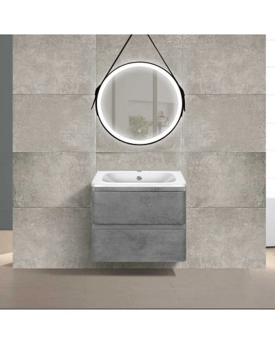 Комплект мебели бетон 59,4 см Vincea Vico VMC-2V600BT + VCB-2VP600W + VLM-2N600+