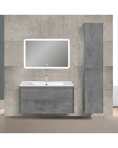 Комплект мебели бетон 100 см Vincea Vico VMC-2V100BT + VCB-2VP100W + VLM-2A100