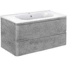 Комплект мебели бетон 100 см Vincea Vico VMC-2V100BT + VCB-2VP100W + VLM-2A100