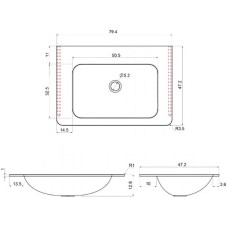 Комплект мебели темный дуб 79,4 см Vincea Paola VMC-2P800RW + VCB-2VP800B + VLM-2N700+