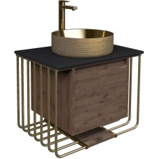 Комплект мебели дуб веллингтон/золотой 70 см Grossman Винтаж 107008 + GR-5010GG + 97070