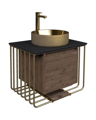 Комплект мебели дуб веллингтон/золотой 70 см Grossman Винтаж 107008 + GR-5010GG + 97070