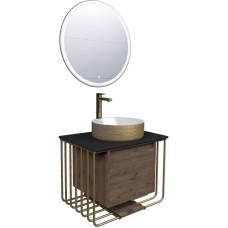 Комплект мебели дуб веллингтон/золотой 70 см Grossman Винтаж 1107008 + GR-5010GW + 97070