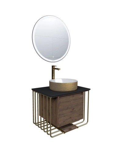 Комплект мебели дуб веллингтон/золотой 70 см Grossman Винтаж 1107008 + GR-5010GW + 97070