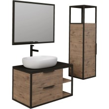 Комплект мебели дуб веллингтон/черный 90 см Grossman Лофт 109001 + GR-3015 + 209001