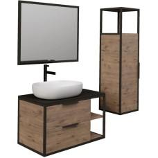 Комплект мебели дуб веллингтон/черный 90 см Grossman Лофт 109001 + GR-3015 + 209001