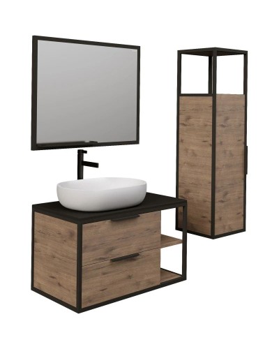 Комплект мебели дуб веллингтон/черный 90 см Grossman Лофт 109001 + GR-3015 + 209001