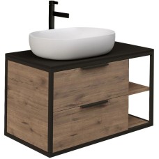 Комплект мебели дуб веллингтон/черный 90 см Grossman Лофт 109001 + GR-3015 + 209001