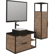 Комплект мебели дуб веллингтон/черный 90 см Grossman Лофт 109001 + GR4042BW + 209001