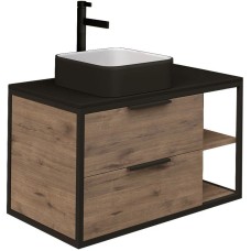 Комплект мебели дуб веллингтон/черный 90 см Grossman Лофт 109001 + GR4042BW + 209001