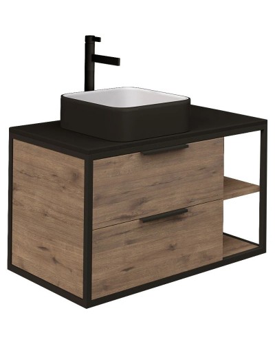 Комплект мебели дуб веллингтон/черный 90 см Grossman Лофт 109001 + GR4042BW + 209001