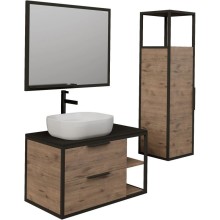 Комплект мебели дуб веллингтон/черный 90 см Grossman Лофт 109001 + GR-3020 + 209001