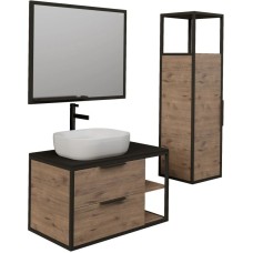 Комплект мебели дуб веллингтон/черный 90 см Grossman Лофт 109001 + GR-3020 + 209001