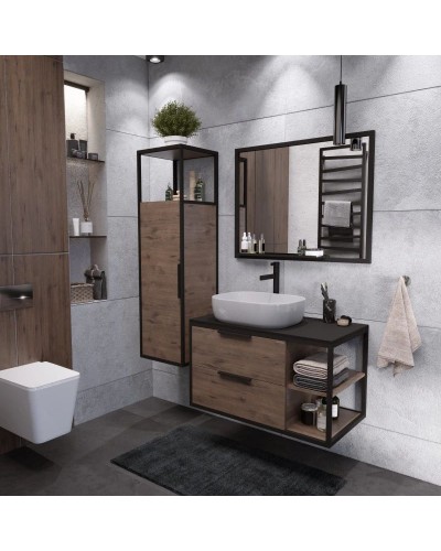 Комплект мебели дуб веллингтон/черный 90 см Grossman Лофт 109001 + GR-3020 + 209001