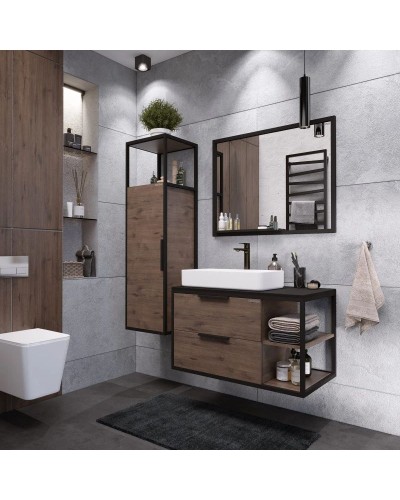 Комплект мебели дуб веллингтон/черный 90 см Grossman Лофт 109001 + GR-3031 + 209001