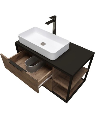 Комплект мебели дуб веллингтон/черный 90 см Grossman Лофт 109001 + GR-3031 + 209001