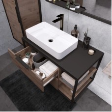 Комплект мебели дуб веллингтон/черный 90 см Grossman Лофт 109001 + GR-3031 + 209001